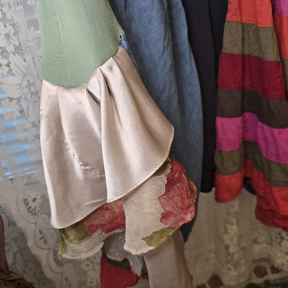 Peachie Keen, T-Shirt Tunic, Upcylced Patxhwork, Womens Boho Shirt, Plus Size - Picture 11 of 11